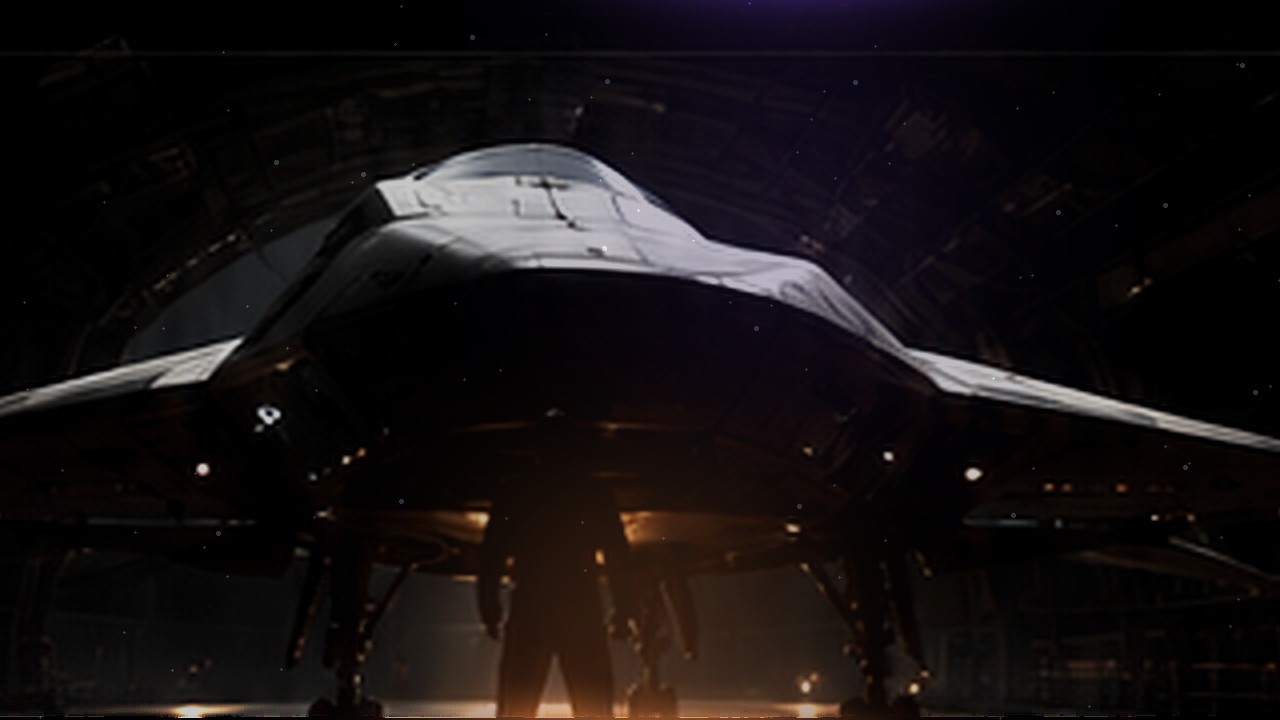 Neebium spacecraft inside a mission preparation hangar